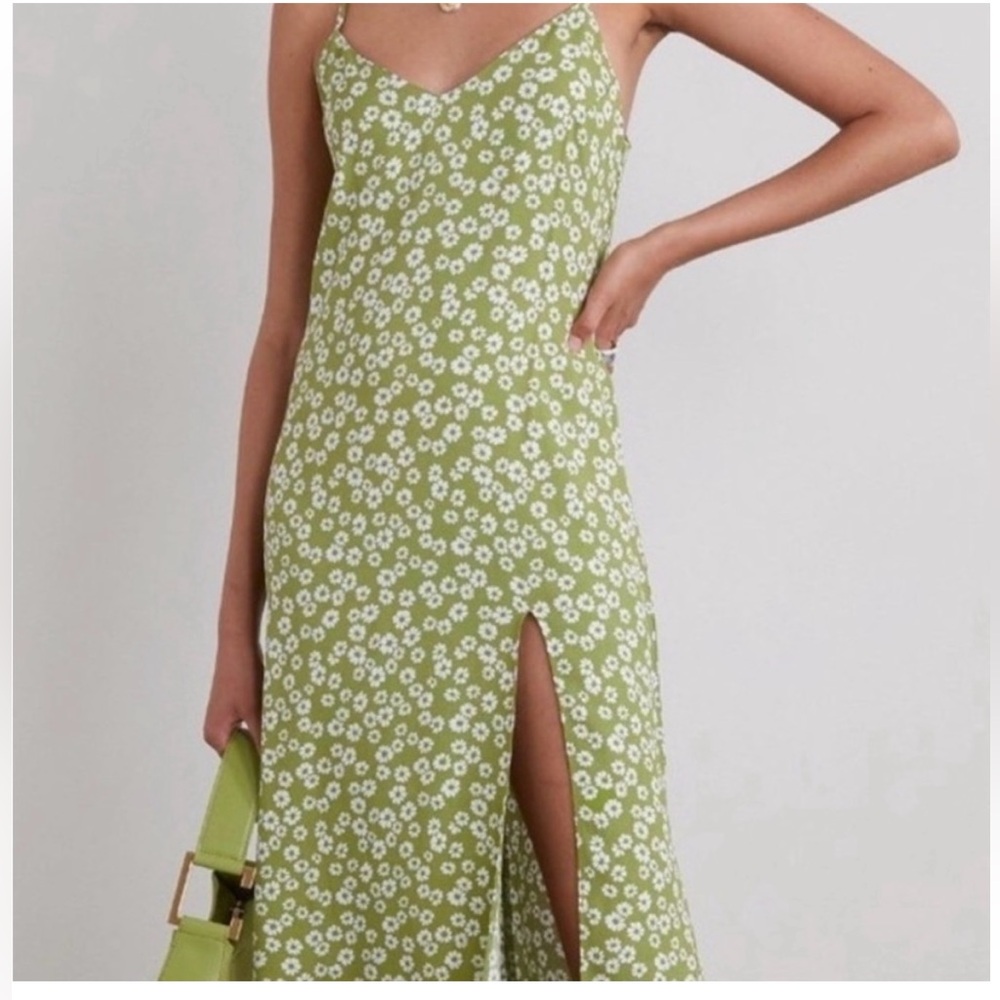 Reformation Green Daisy Dress